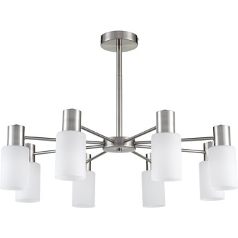 Люстра потолочная LUMION MAVE 8099/8C COMFI LN25 75 Е14 8*40W 220V никель/белый металл/стекло